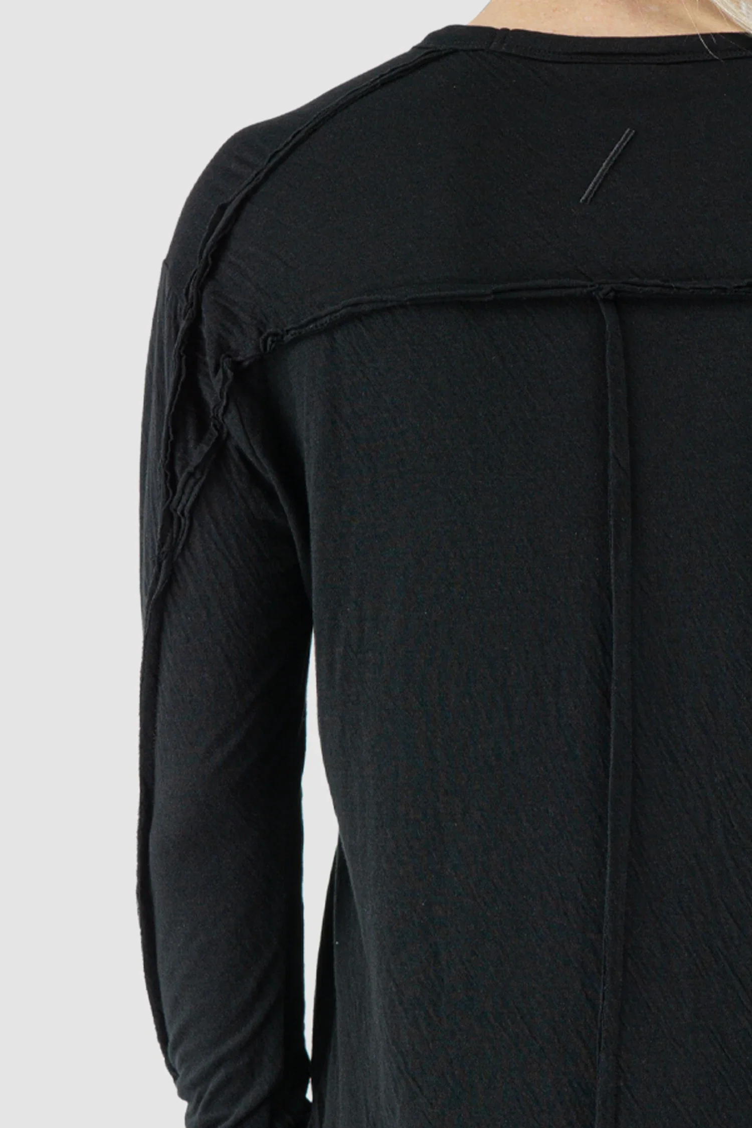 Black Bonded Double Layer Long Sleeve T-Shirt - Image 5