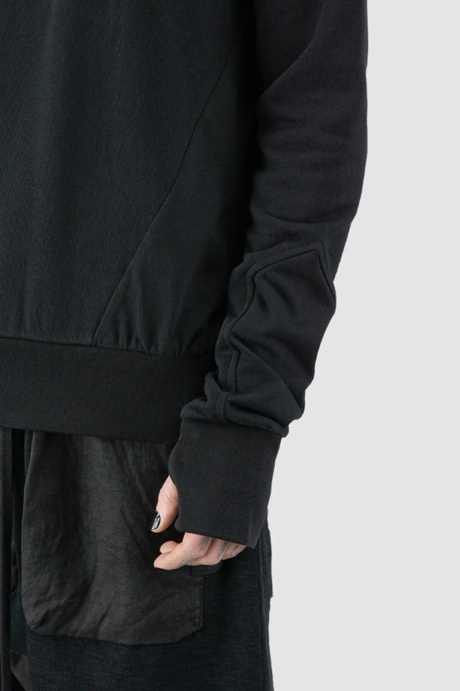 Black Cotton Crew Neck Sweater - Image 3