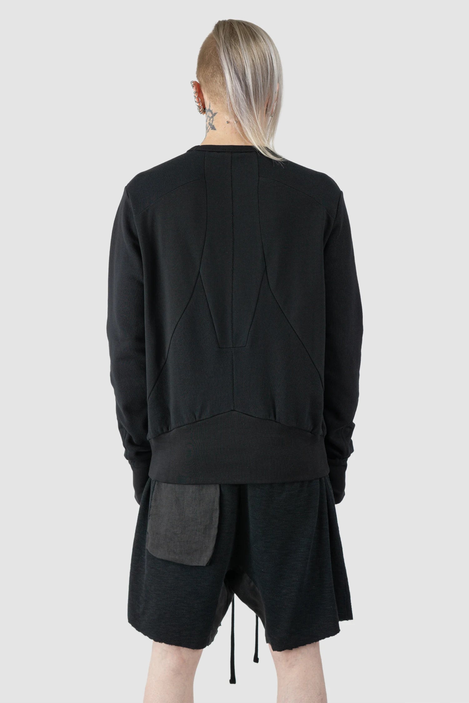 Black Cotton Crew Neck Sweater - Image 4