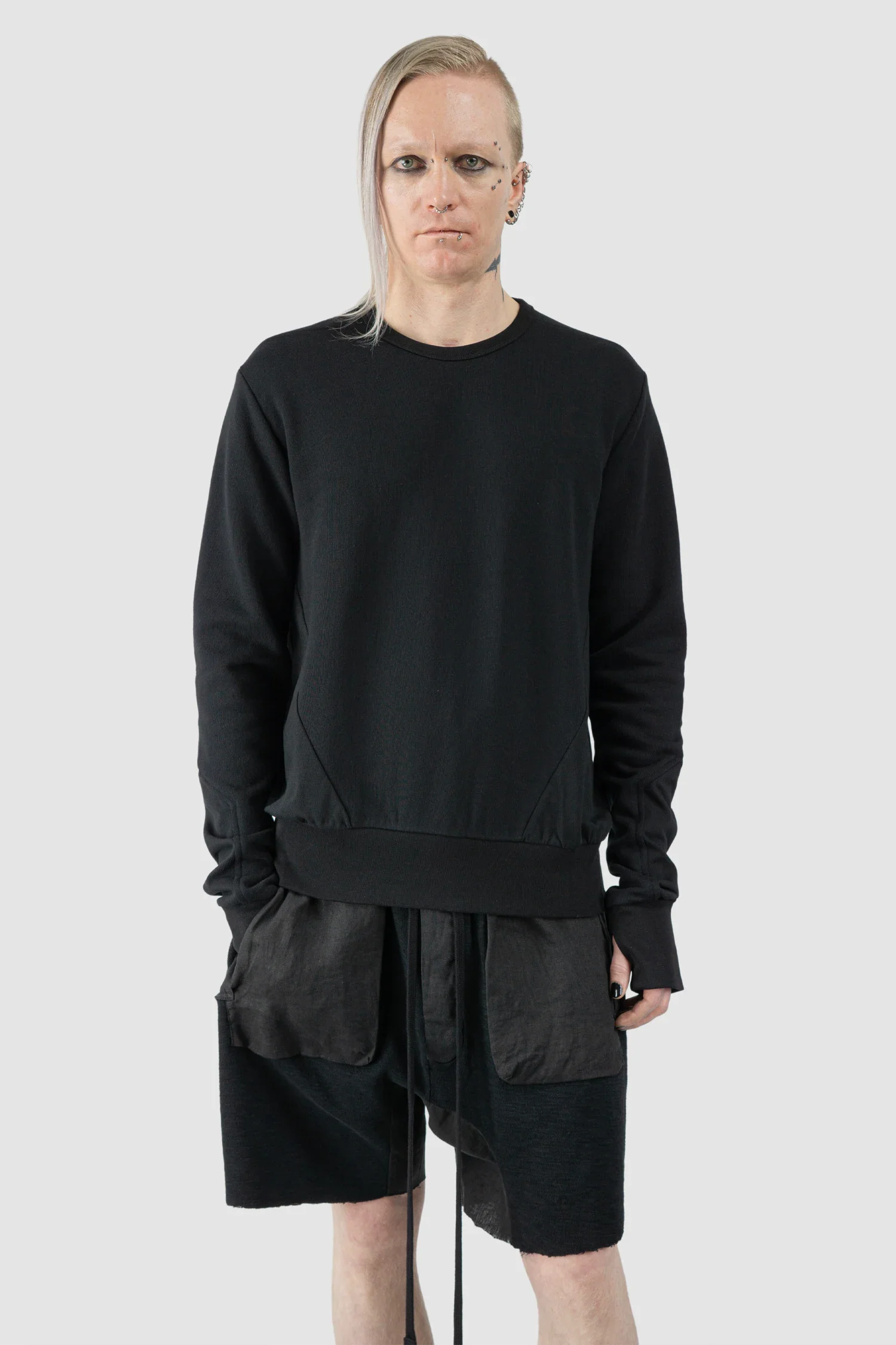 Black Cotton Crew Neck Sweater - Image 7