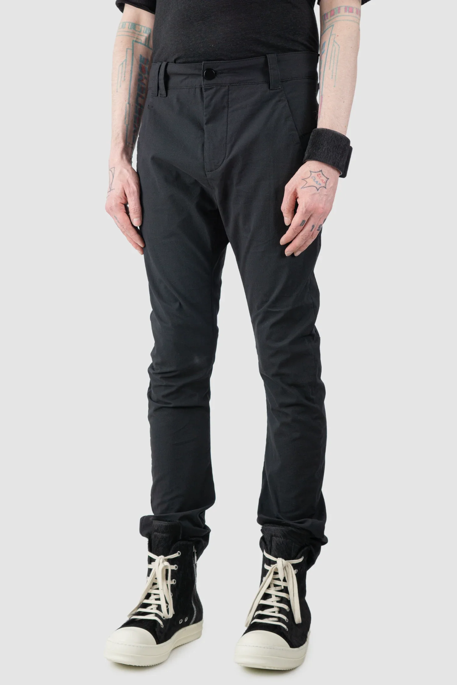 Black Light Scar Stitched Cotton Pants - Image 2