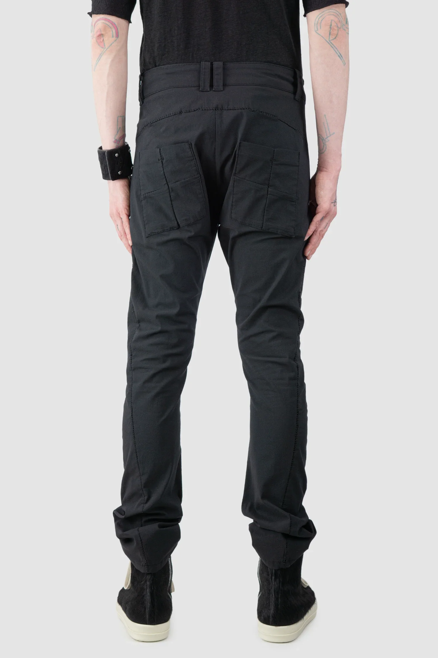 Black Light Scar Stitched Cotton Pants - Image 4