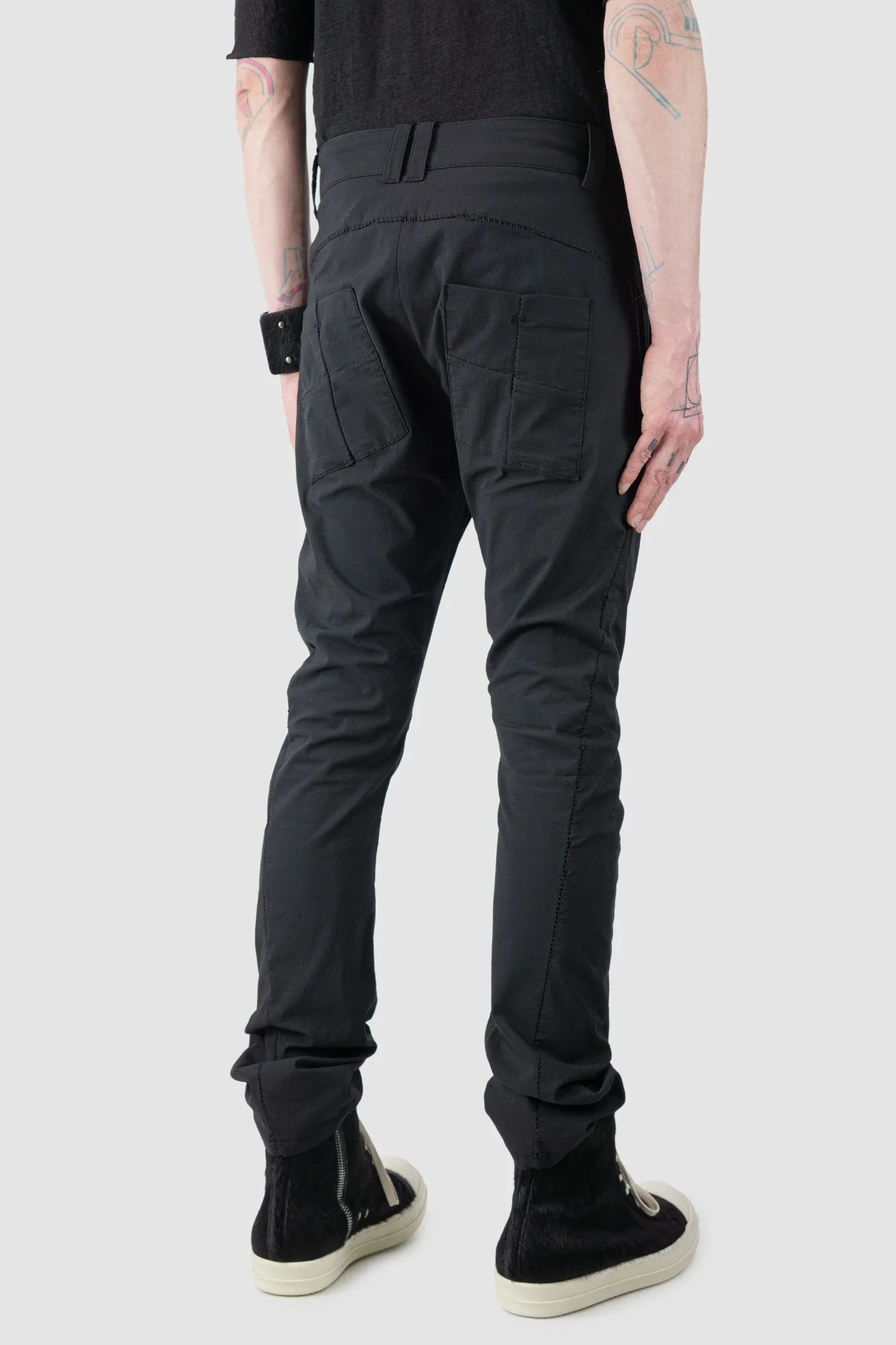 Black Light Scar Stitched Cotton Pants - Image 6