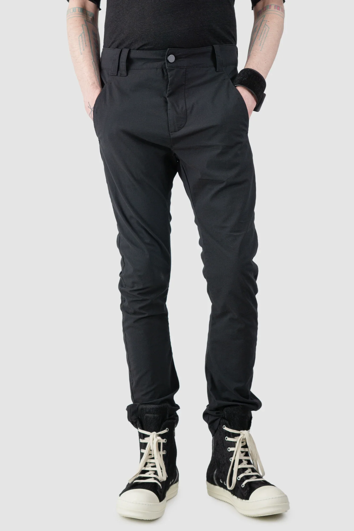 Black Light Scar Stitched Cotton Pants - Image 7