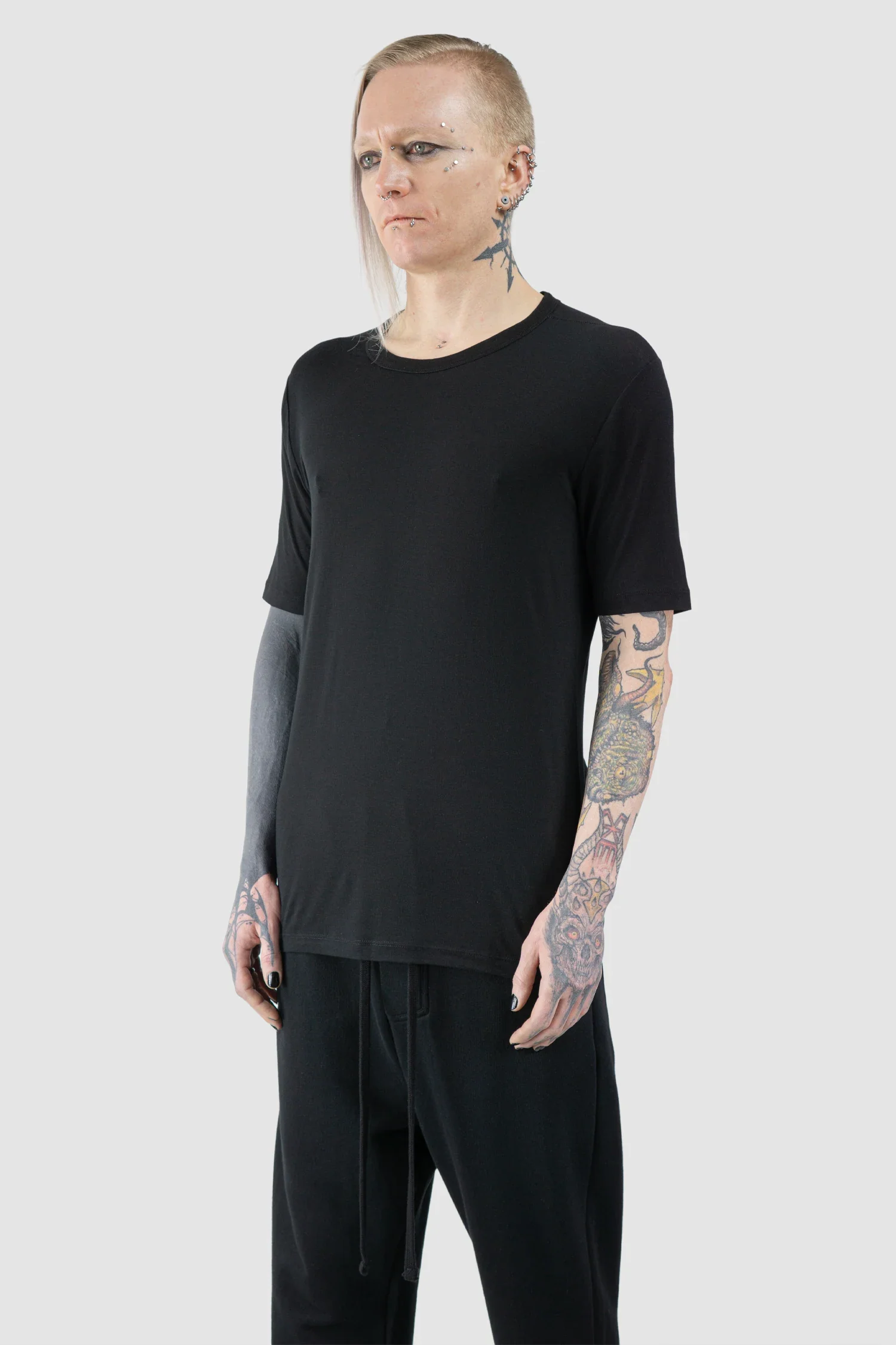 Black Modal Blend Jersey T-Shirt - Image 2