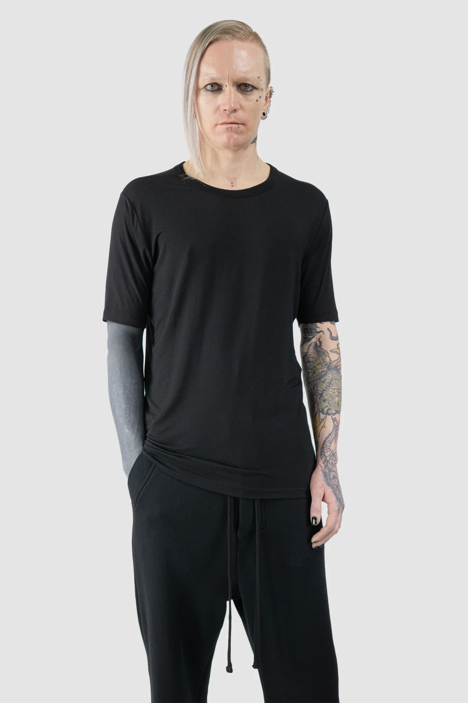 Black Modal Blend Jersey T-Shirt - Image 7