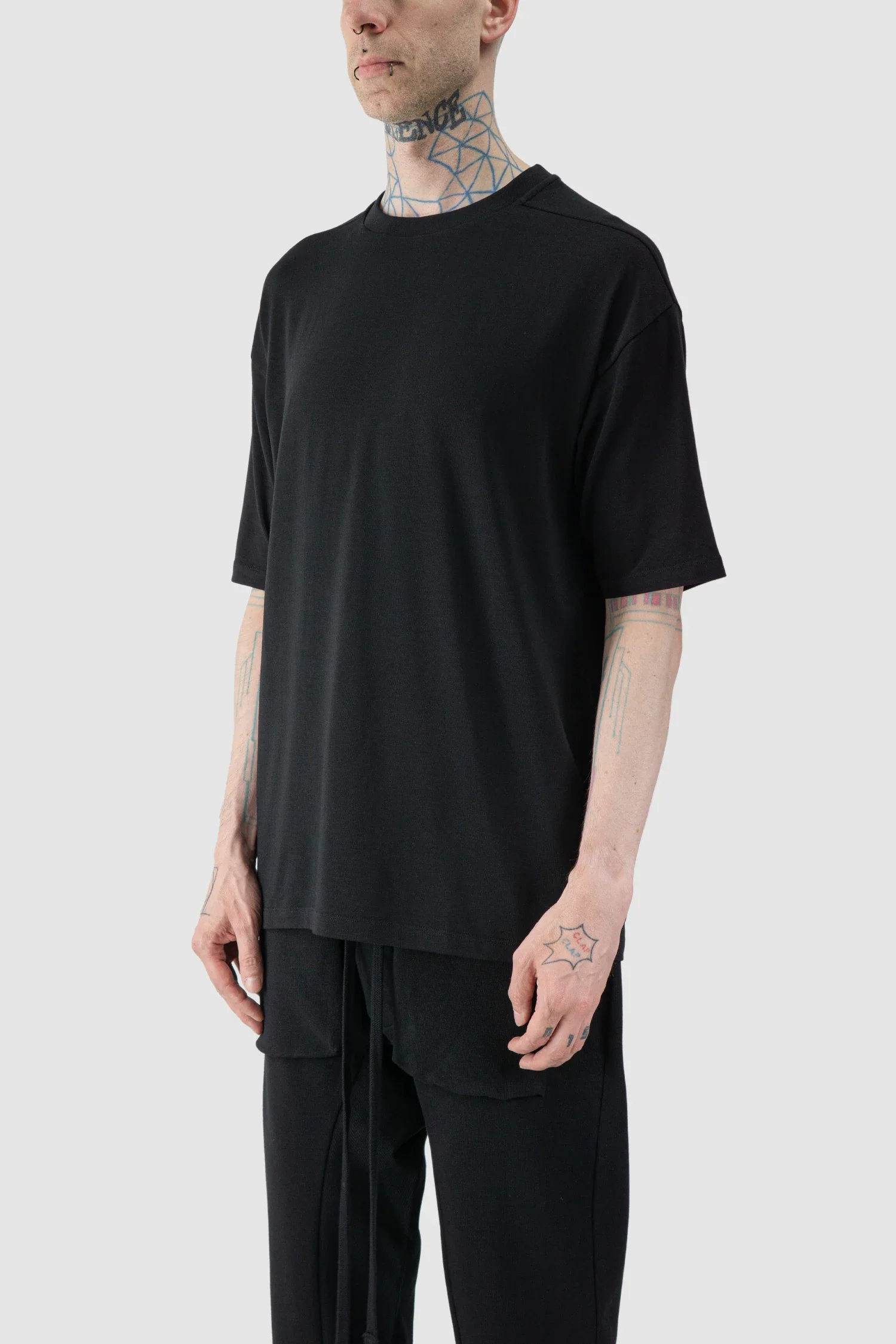 Black Relaxed Fit Modal Jersey T-Shirt - Image 2