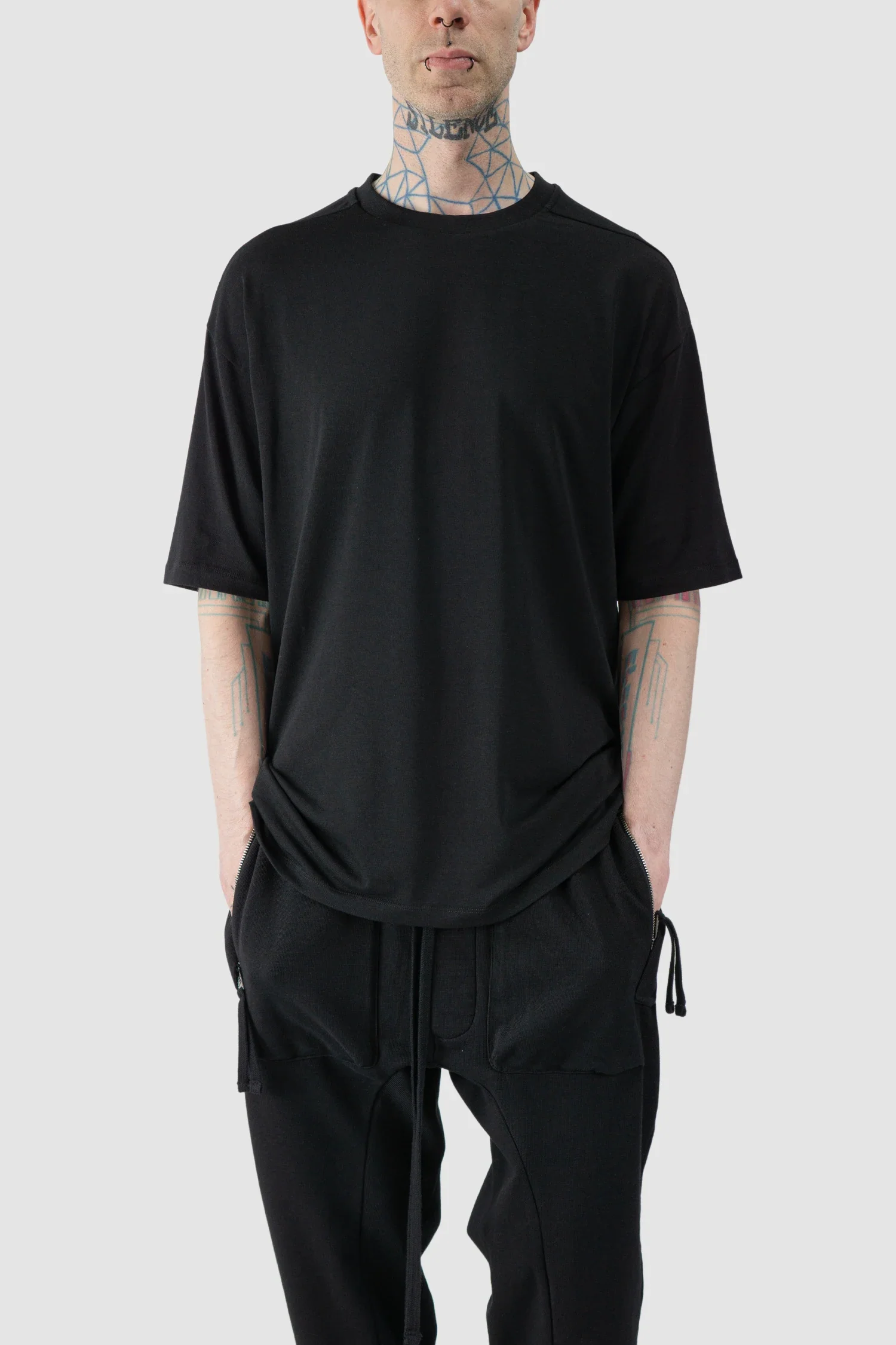 Black Relaxed Fit Modal Jersey T-Shirt - Image 6