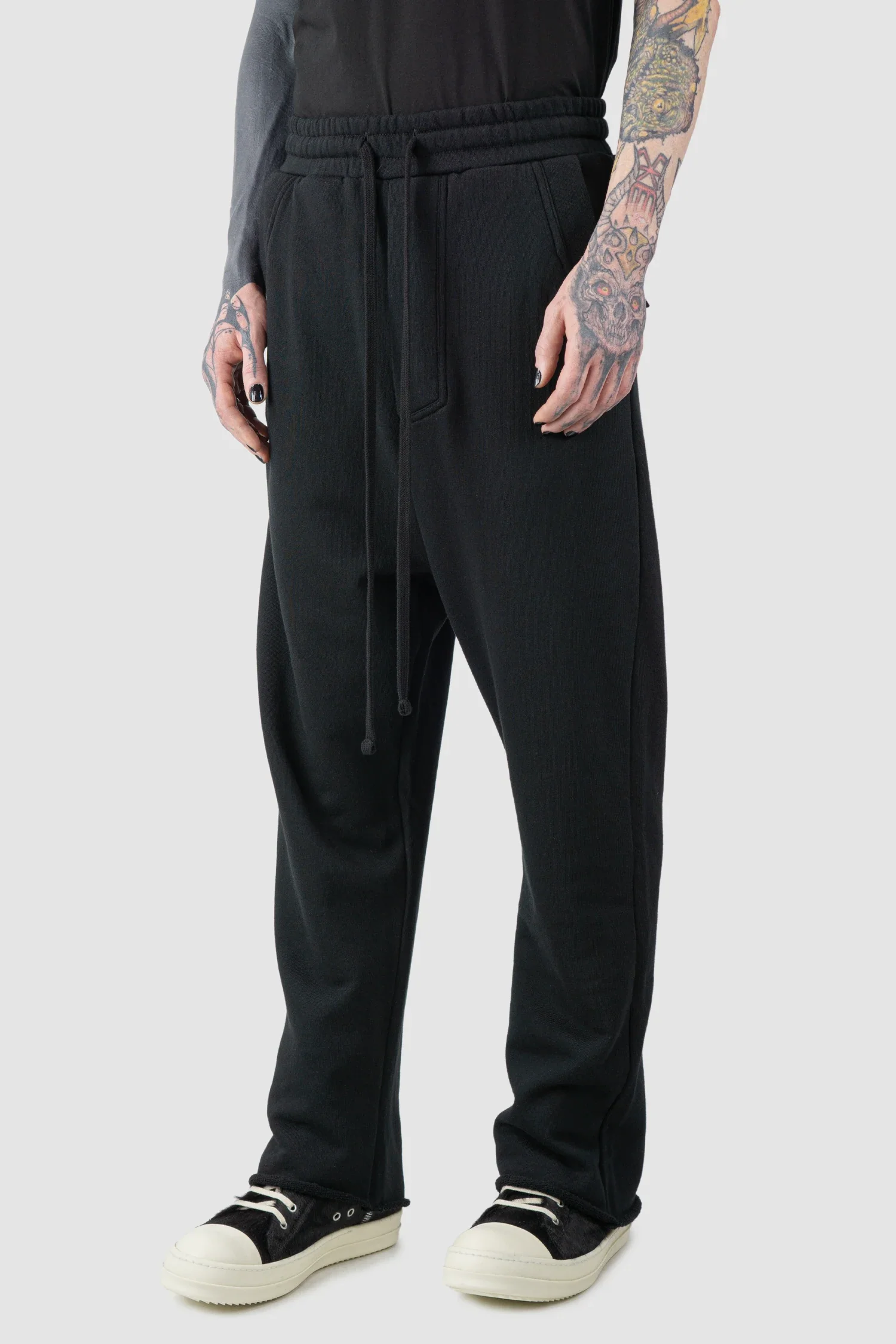 Black Relaxed Low Crotch Sweat Trousers - Image 2