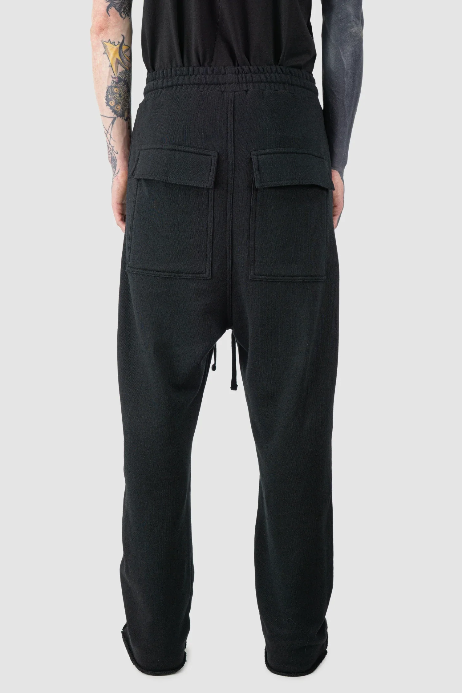 Black Relaxed Low Crotch Sweat Trousers - Image 4