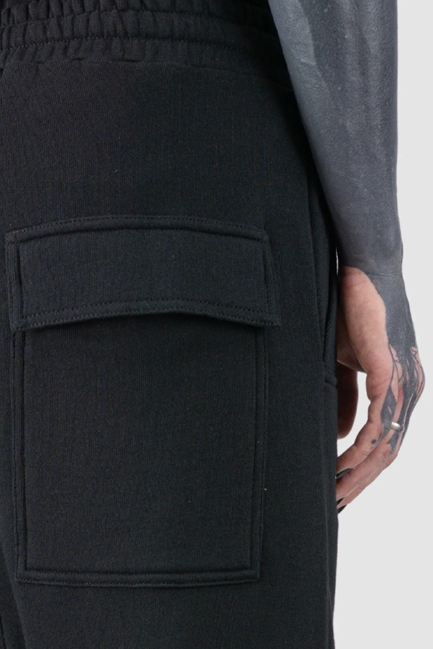 Black Relaxed Low Crotch Sweat Trousers - Image 5