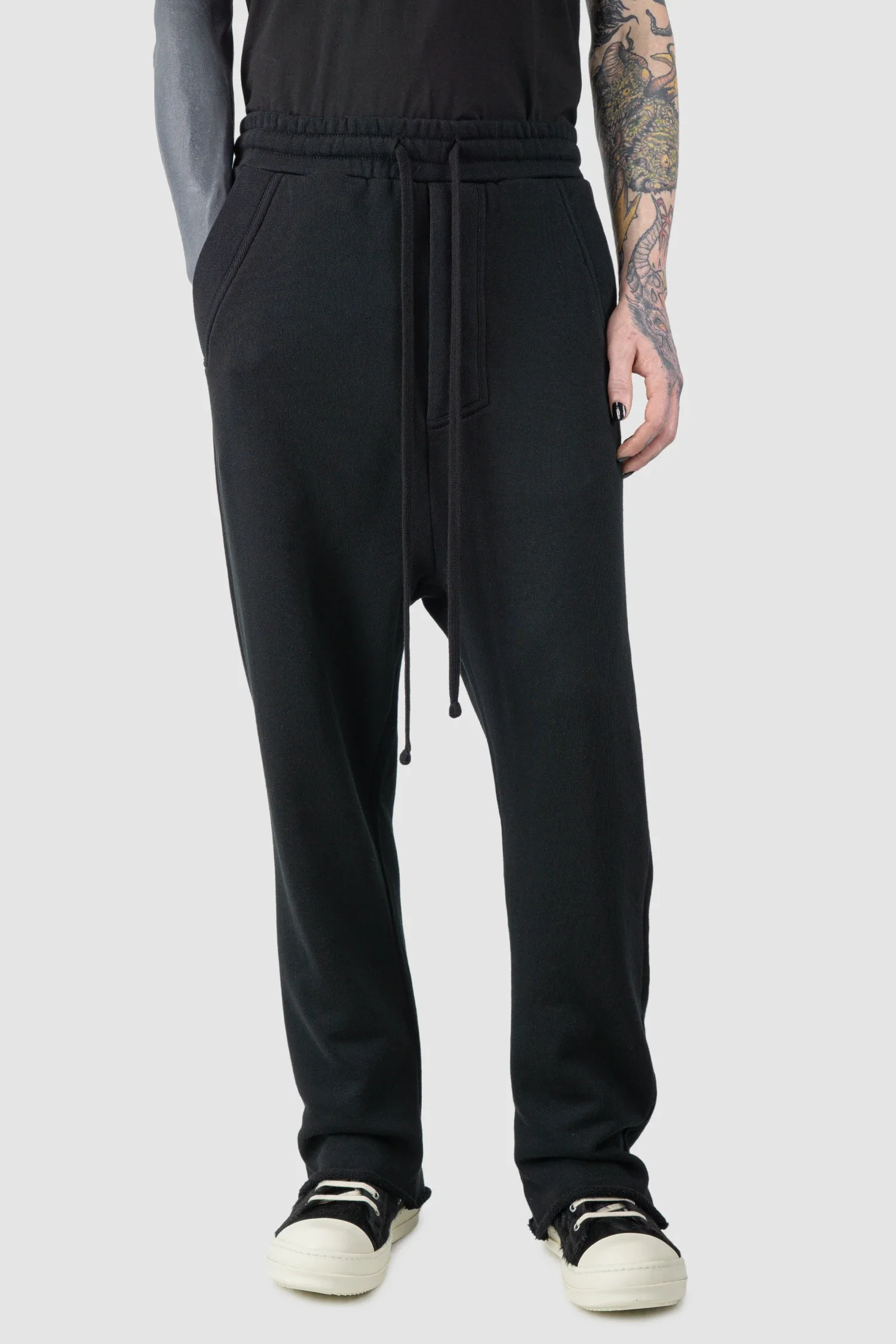 Black Relaxed Low Crotch Sweat Trousers - Image 7