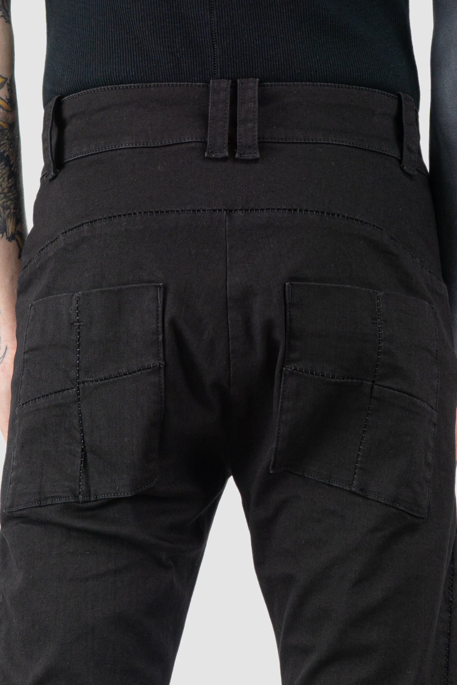 Black Stretch Cotton Denim Trousers - Image 5