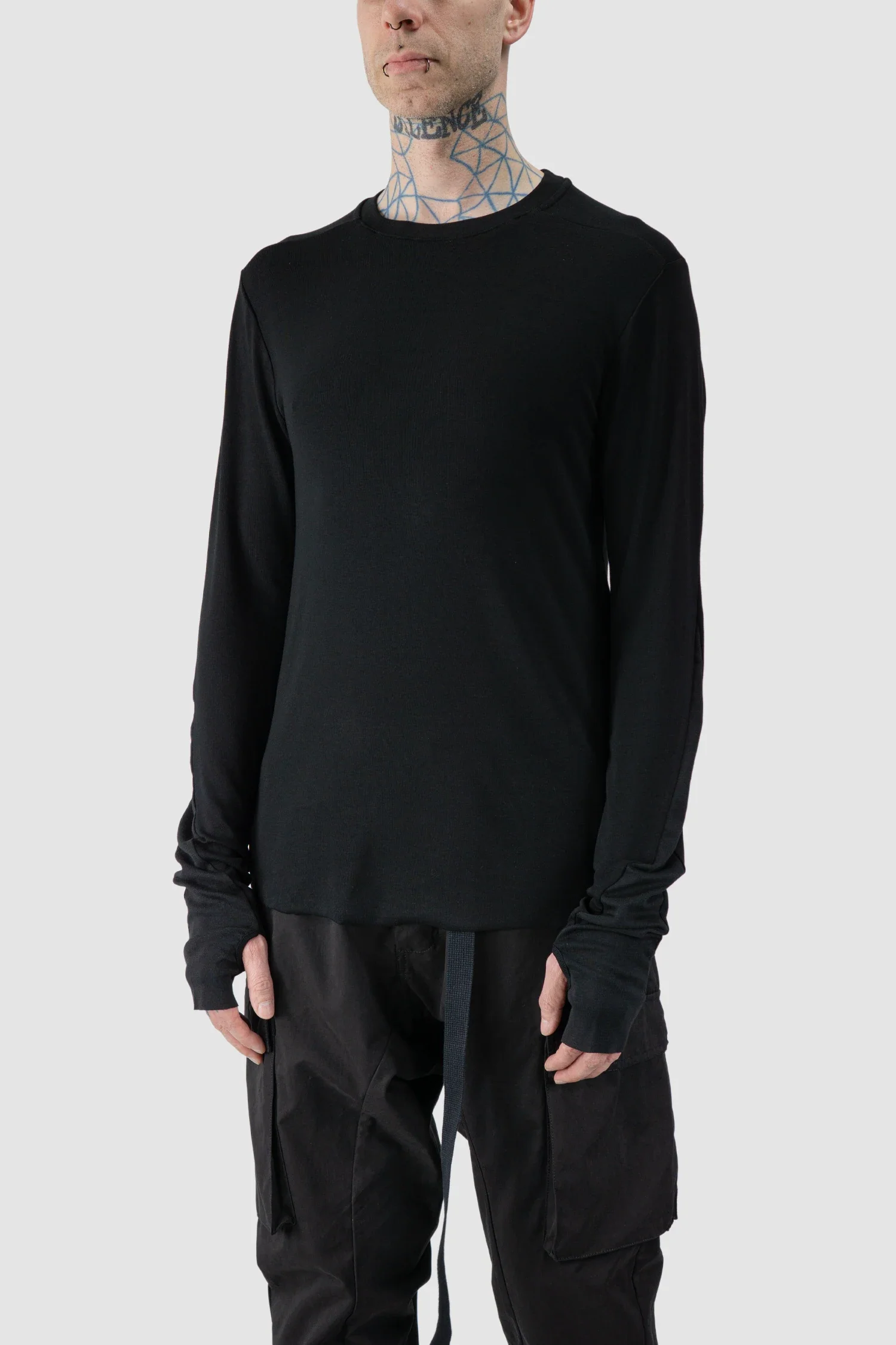 Black Viscose Mix Longsleeve Shirt - Image 2