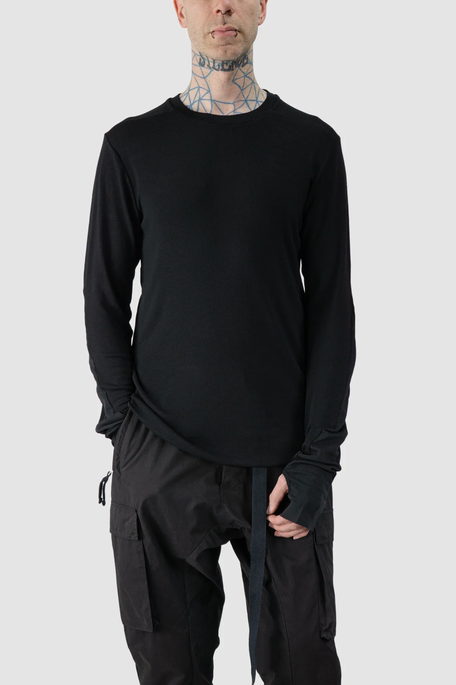 Black Viscose Mix Longsleeve Shirt - Image 7