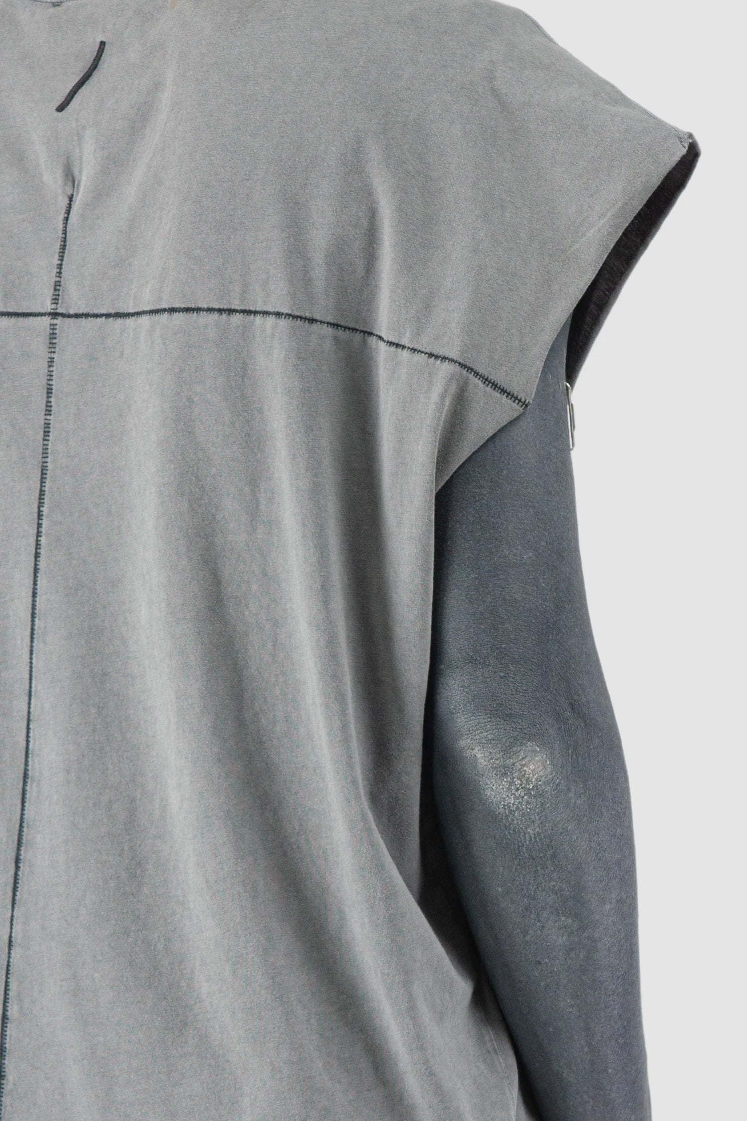 Grey Oversized Round Neck Tank Top - Image 5