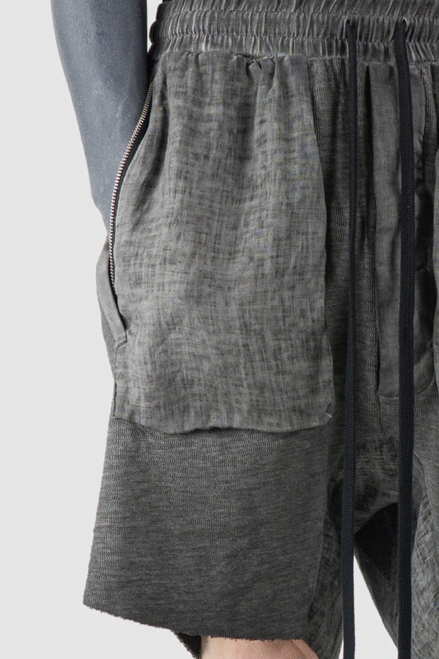 Grey Patch Pocket Cotton Cargo Shorts - Image 6