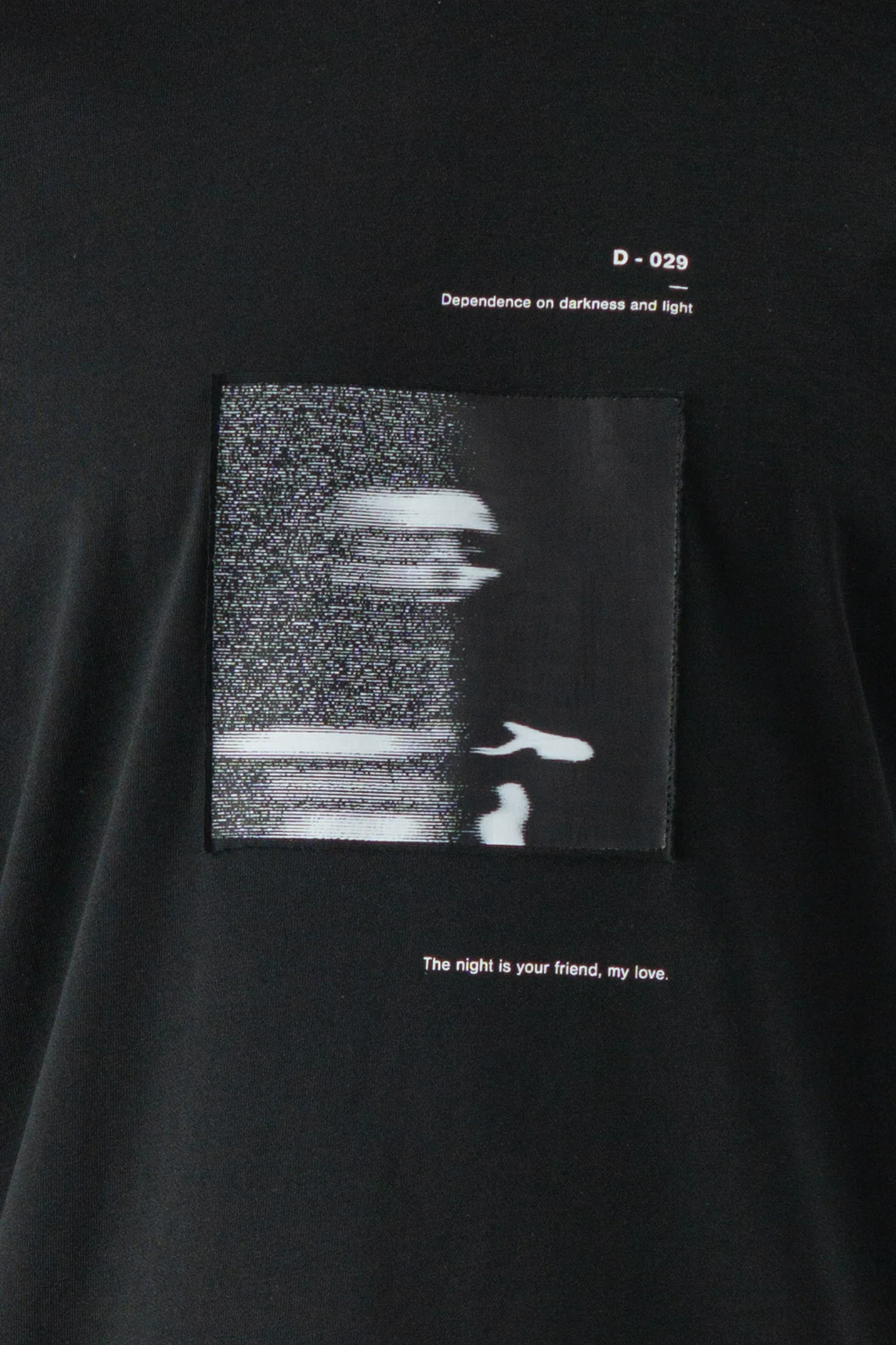 Black Loose Fit Cotton T-Shirt with Patch - Image 3