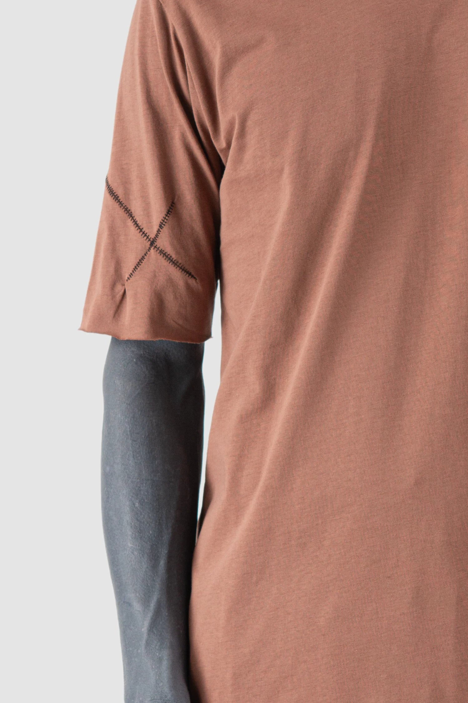 Red Round Neck Cotton Jersey T-Shirt - Image 3