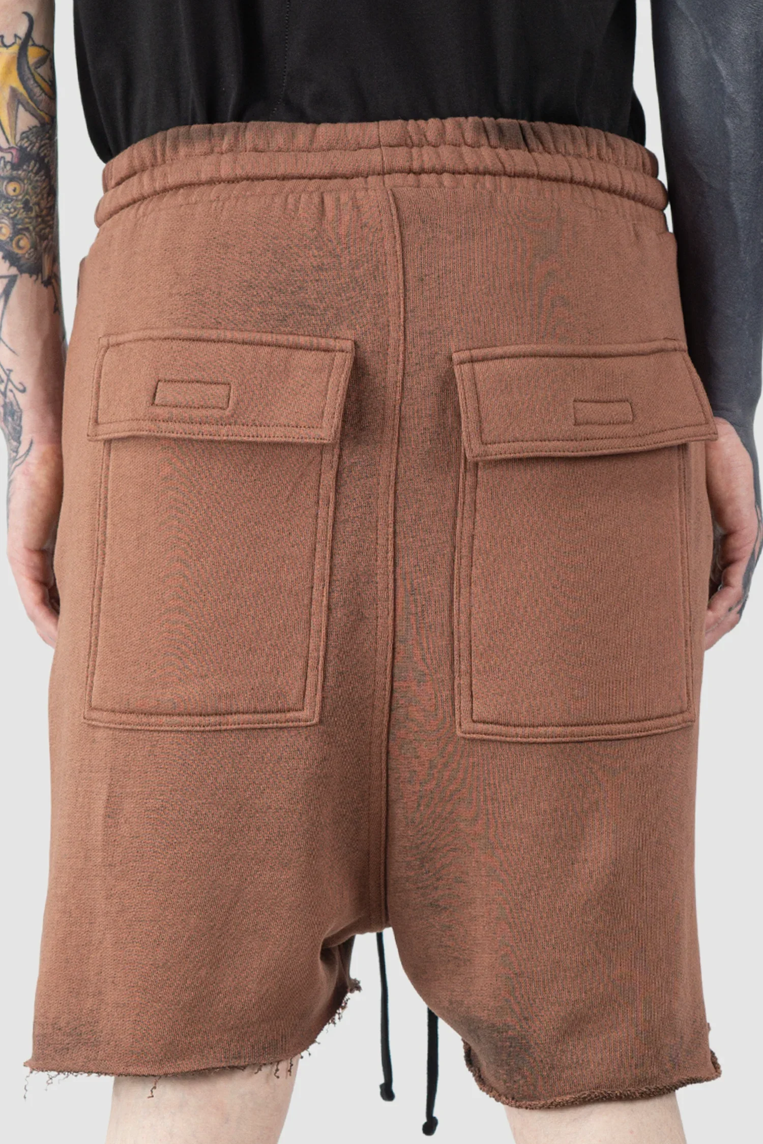 Red Split Hem Cotton Sweat Shorts - Image 5