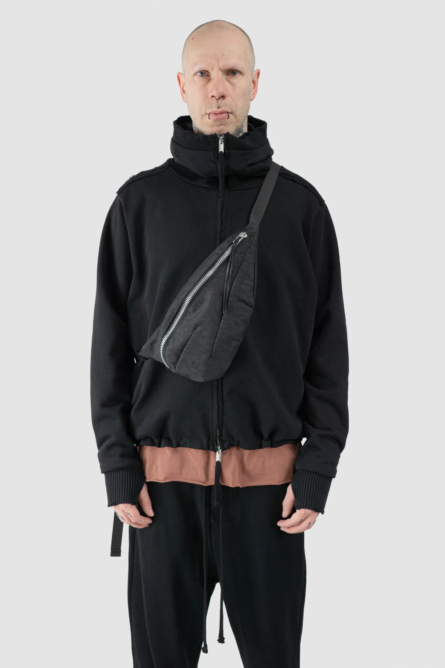 Black Cross Body Waist Bag Nylon 1 - Image 2