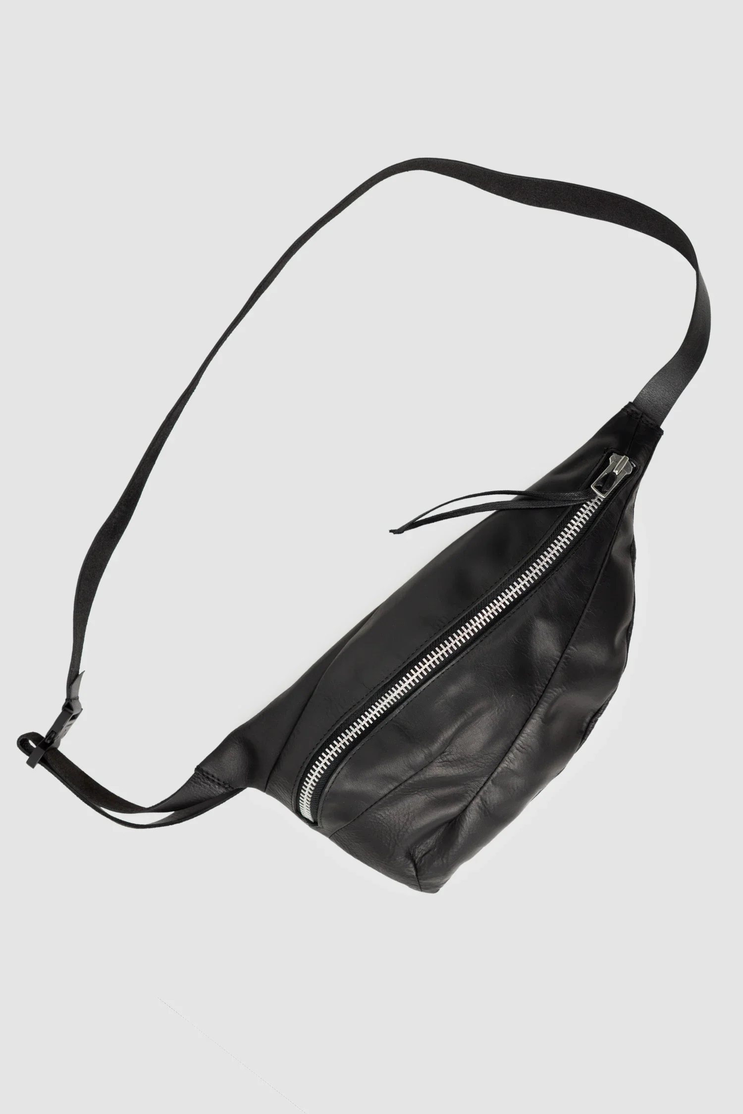 Black Waxed Leather Belt Bag Werk 50F
