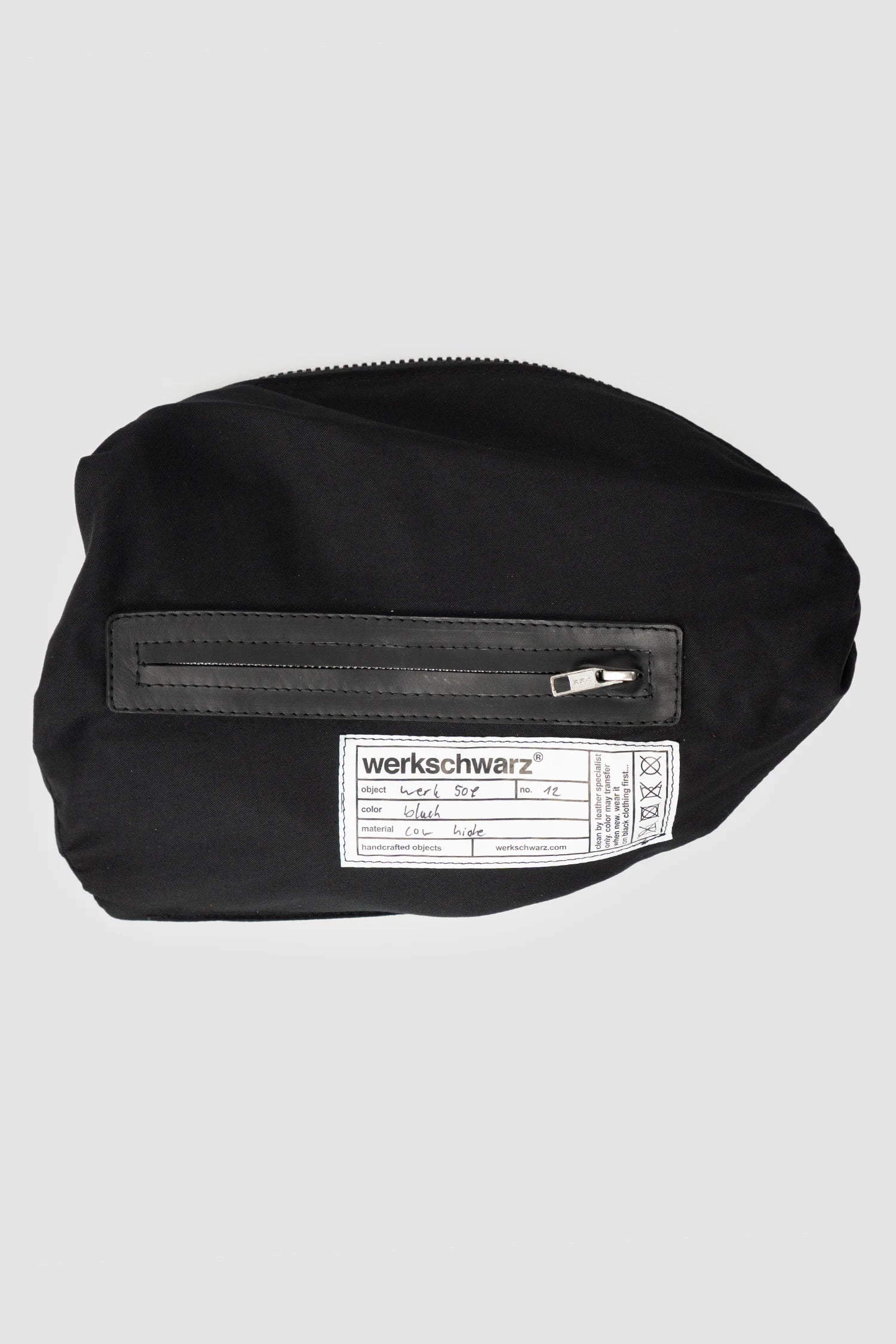 Black Waxed Leather Belt Bag Werk 50F - Image 5