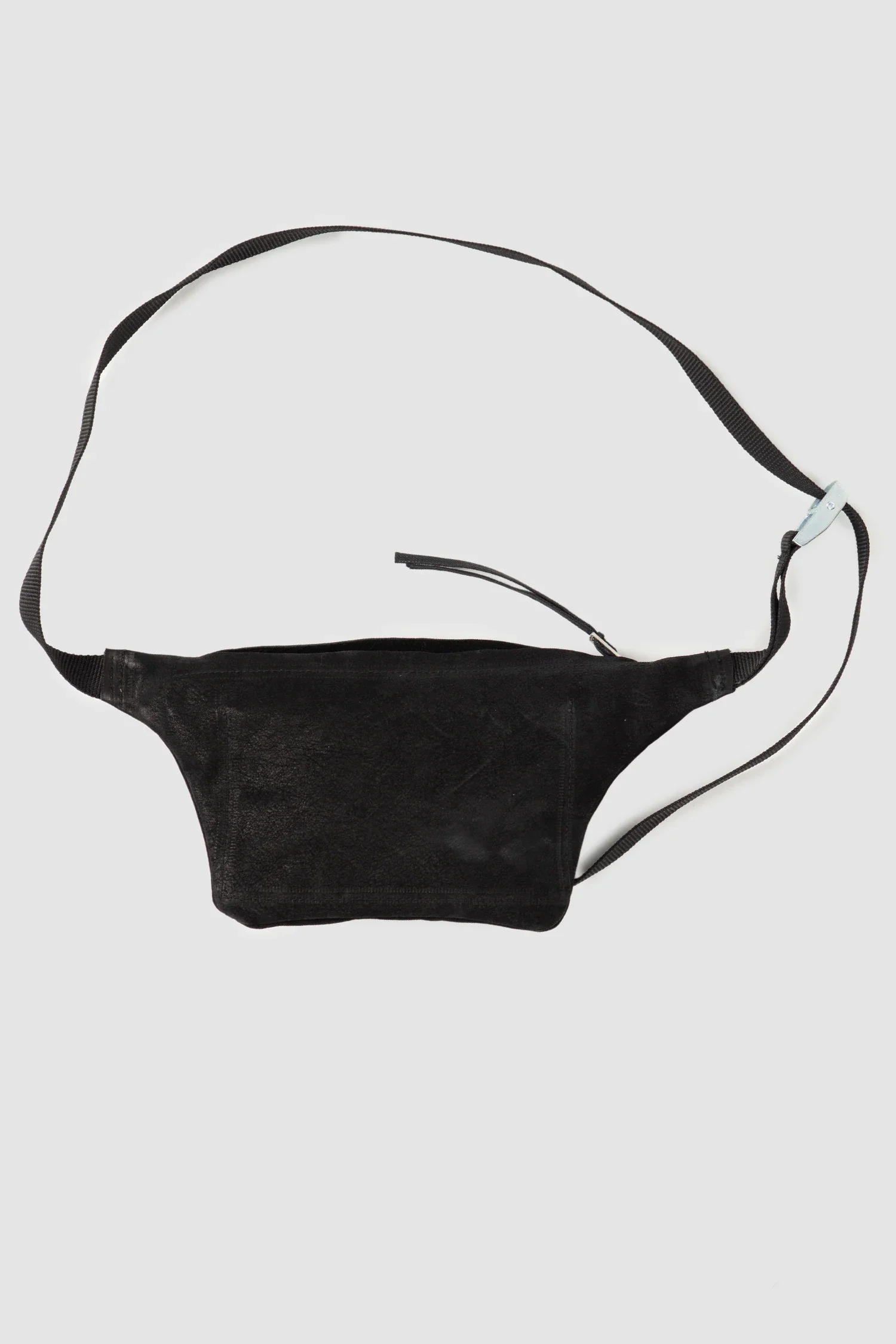 Black Waxed Leather Crossbody Fanny Bag Werk 52N - Image 3