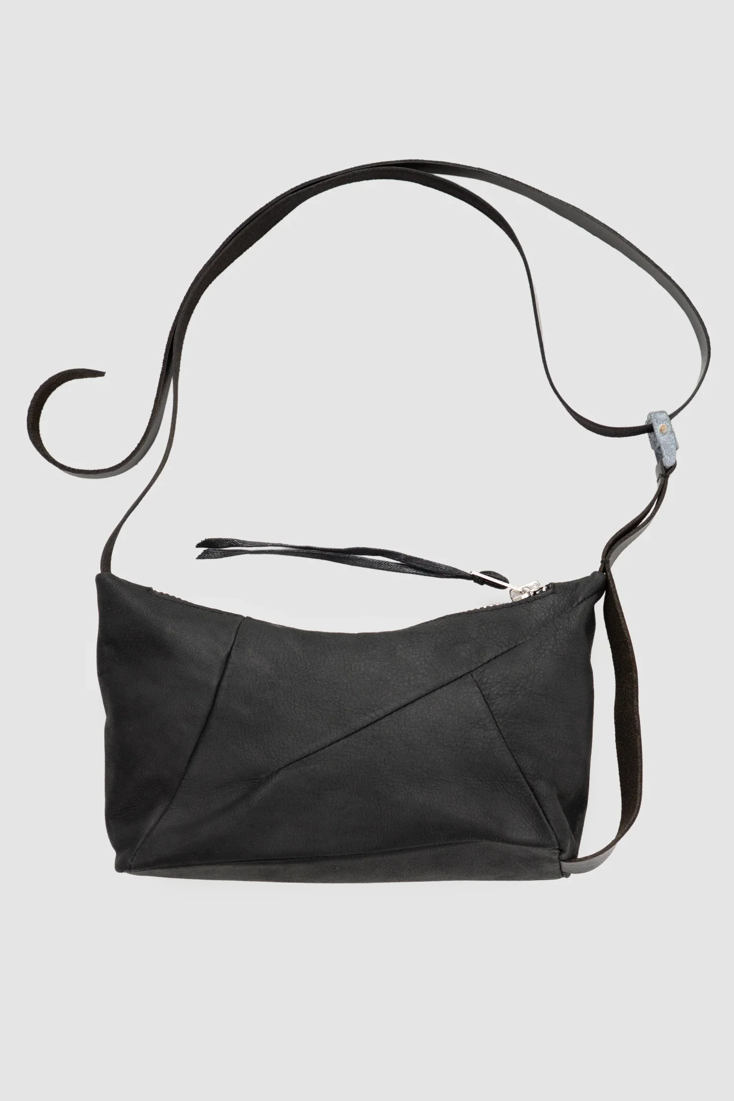Black Waxed Leather Shoulder Bag Werk 51F - Image 5