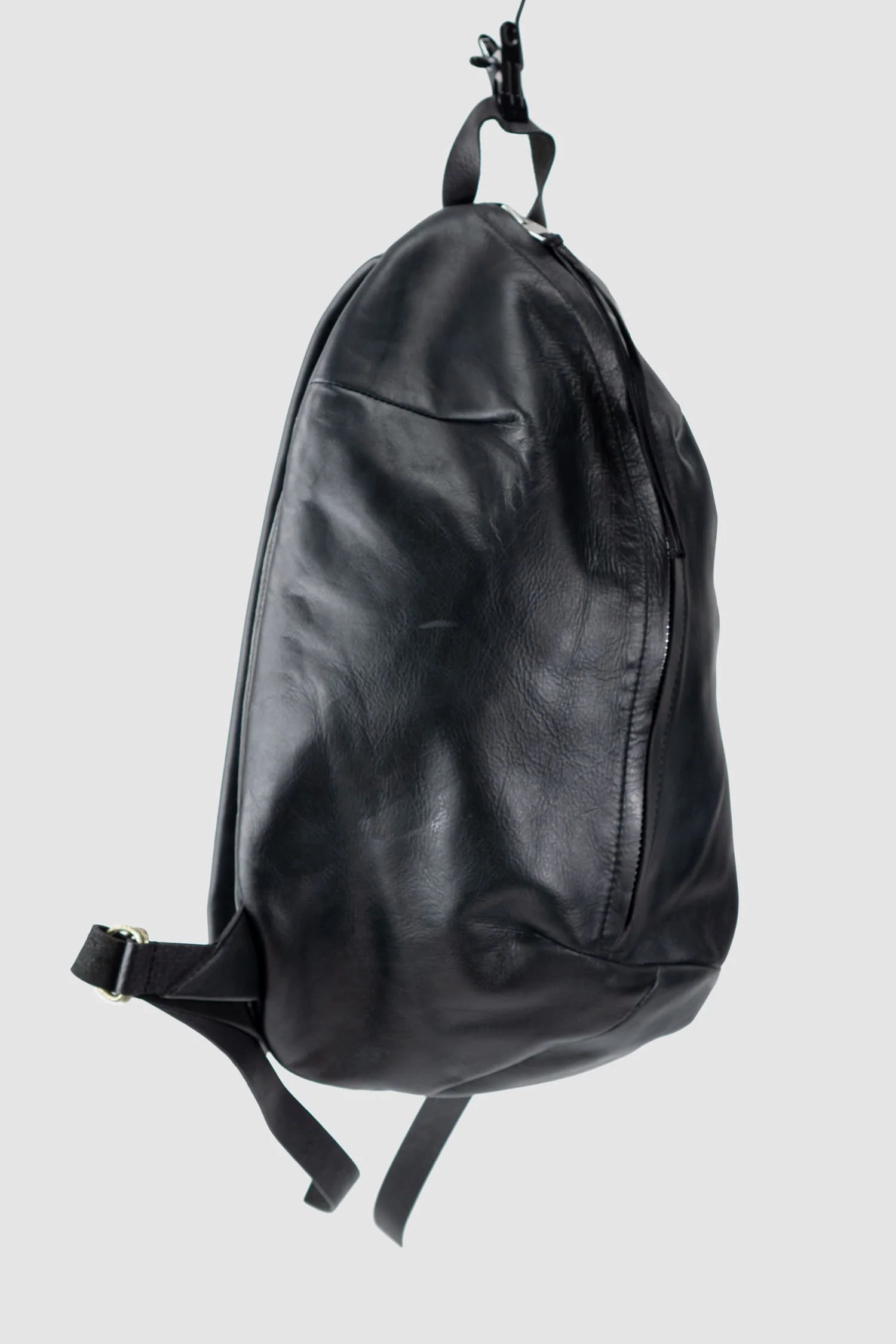 Black Polished Cow Leather Backpack Werk 1P - Image 5