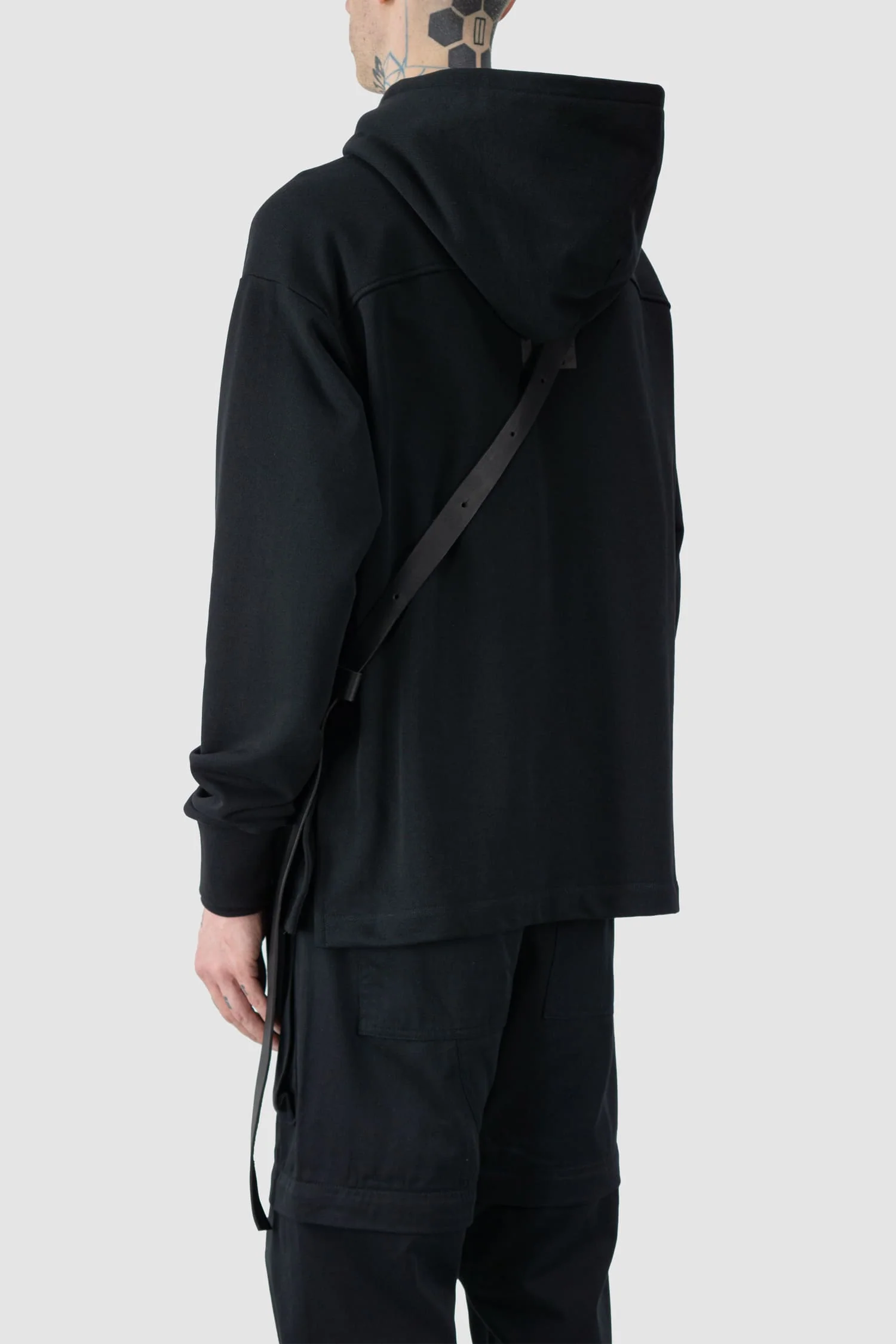Black Suede Calf Leather Crossbody Bag Werk 3N - Image 3