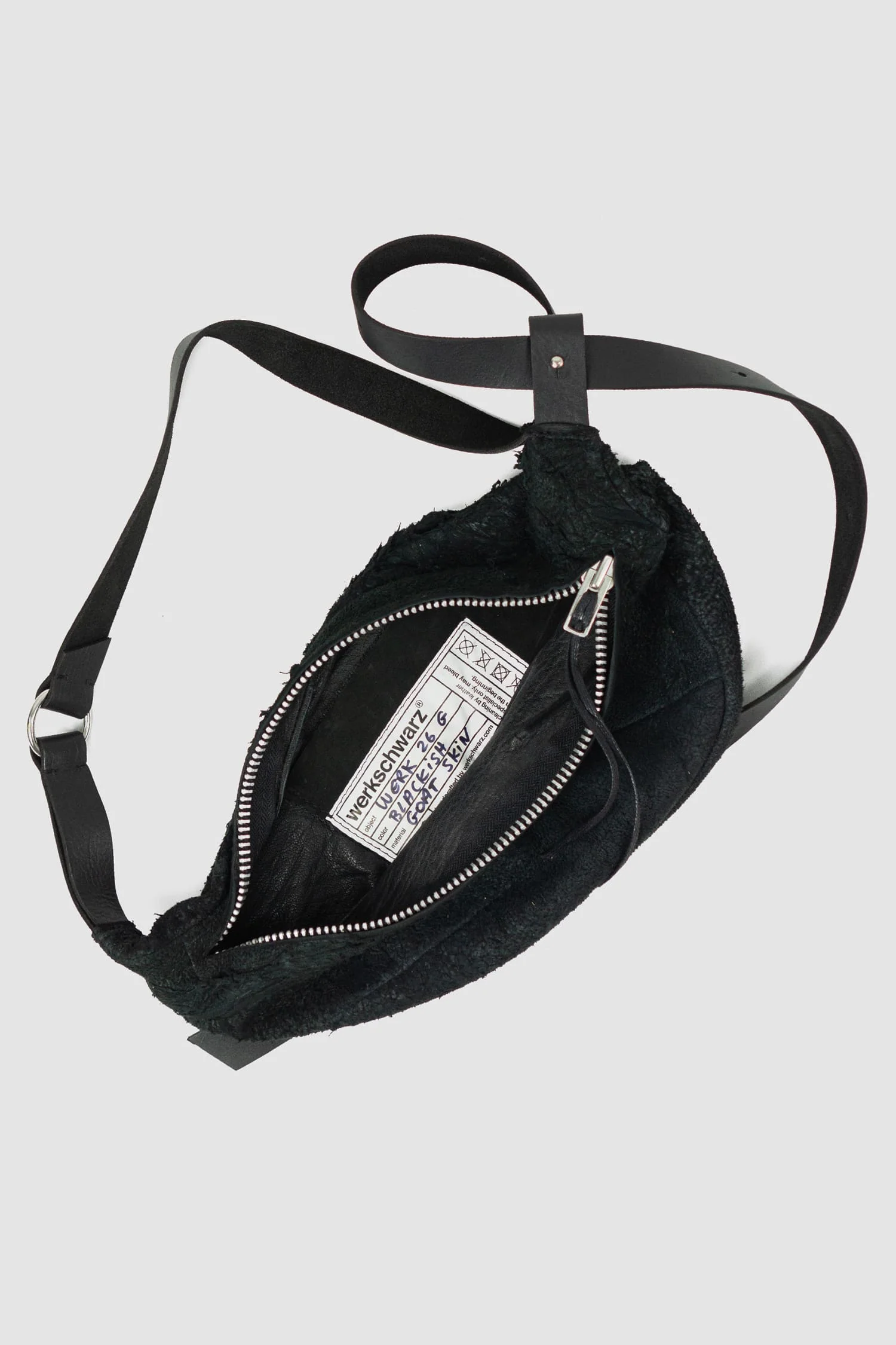 Black Reversed Leather Waist Bag Werk 26G - Image 5