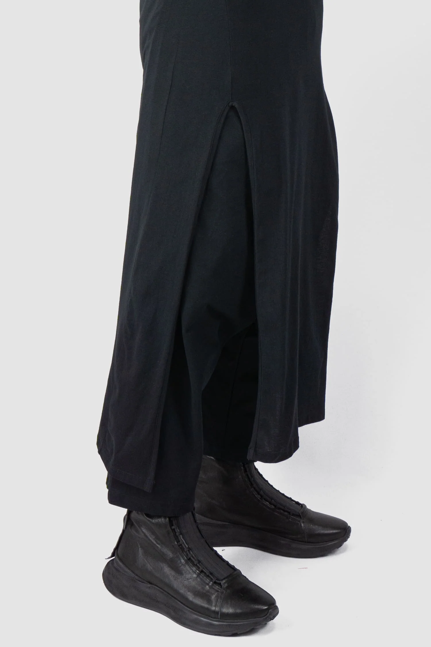 Black Over Long V-Neck Bamboo Tank Top - Image 6