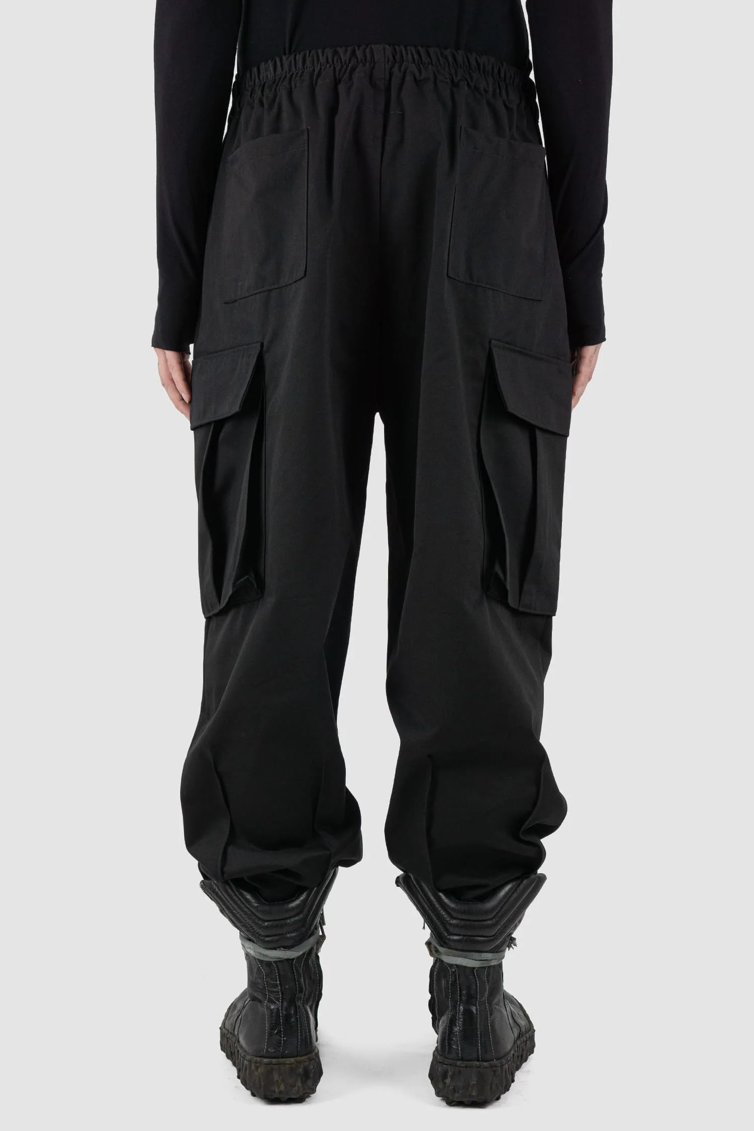 Black Shortened Military Cargo Pants - Image 6